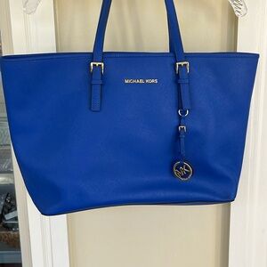 Michael Kors cobalt blue purse tote bag